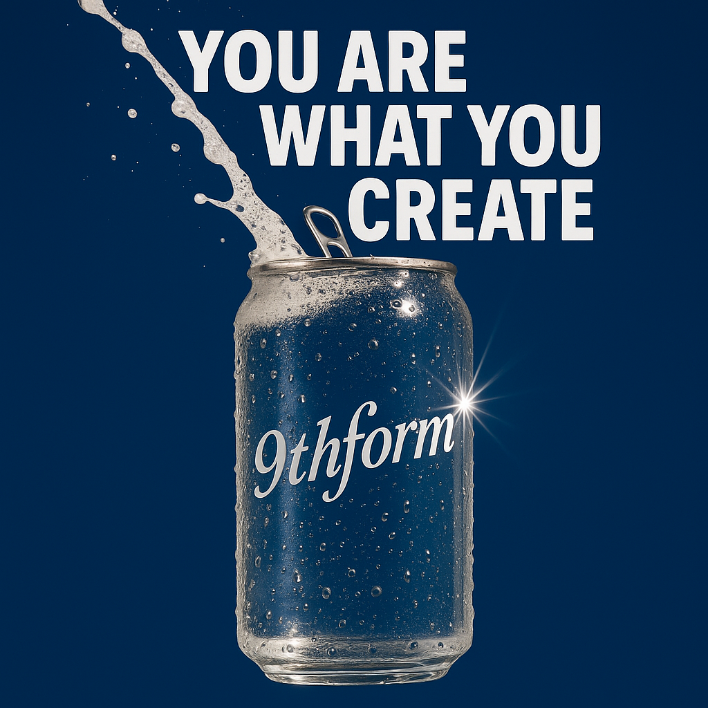 Artistic 9thform can design with the phrase 'You are what you create'